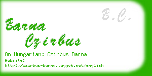 barna czirbus business card